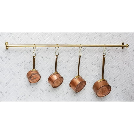

HRLBrass Unlacquered Brass Pot Rail with 5 or 7 S hooks (24)