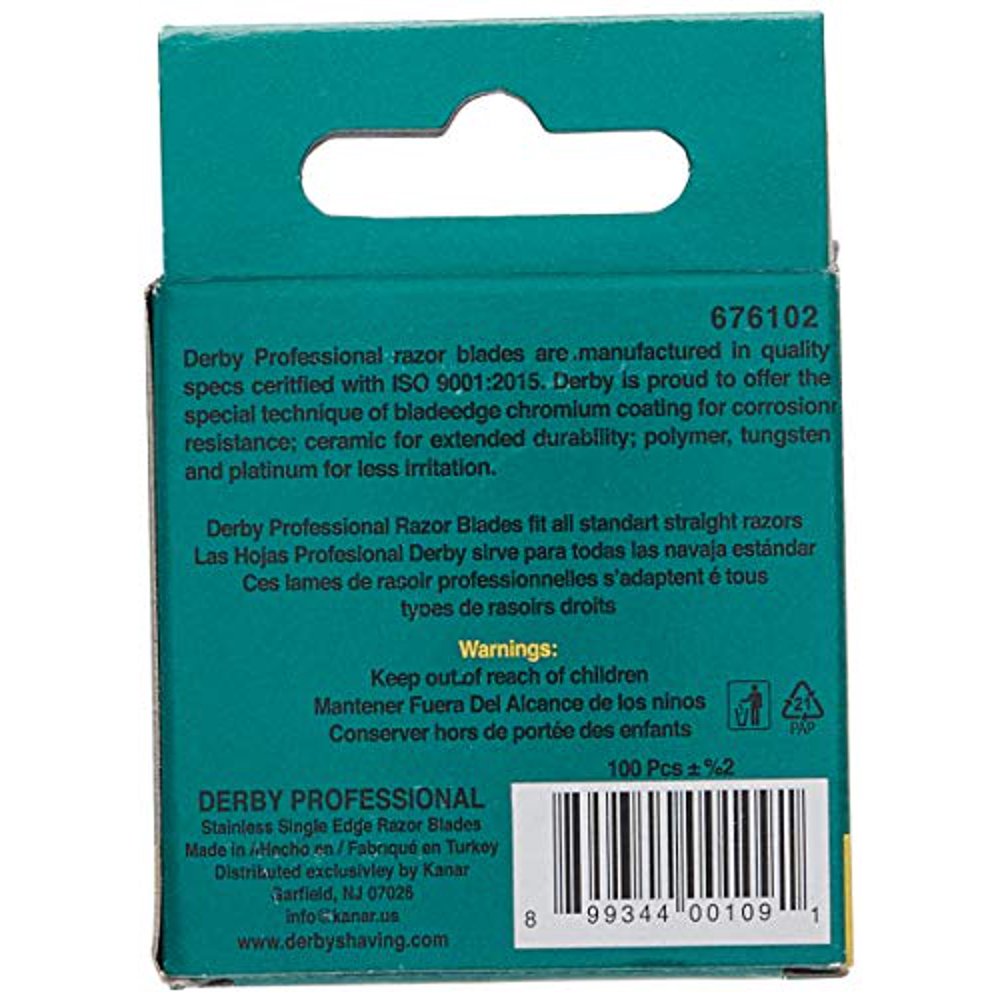Derby Professional Single Edge Razor Blades 100 ea Derby Premium プロフェッショナル シングル エッジ カミソリ 100枚 並行輸入品