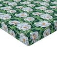 thumbnail image 4 of Ambesonne Floral Fitted Sheet, Flowers Meadow Nature Print, California King, Hunter Green and Soft Blue, 4 of 5