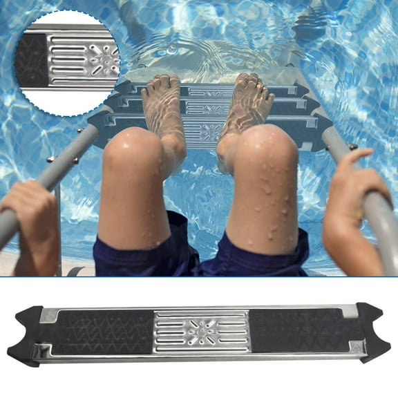 SPOORYYO Stainless Steel Swimming Pool Ladder Steps with Anti-Slip Treads, Replacement Ladder Rung Steps for Inground Pools, Durable and Secure Pool Ladder Treads for Enhanced Safety