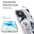 thumbnail image 2 of iPhone 12 Mini Case (5.4 Inch Display), Rosebono Bling Glitter Sparkle Black and White Marble Graphic Fashion Cute Colorful Skin Cover Shockproof Case for iPhone 12 Mini, 2 of 5