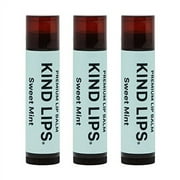 Kind Lips Lip Balm, Nourishing Soothing Lip Moisturizer for Dry Cracked Chapped Lips, Made in Usa With 100% Natural USDA Organic Ingredients, Sweet Mint Flavor, Pack of 3