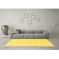 thumbnail image 3 of Ahgly Company Machine Washable Indoor Square Solid Yellow Modern Area Rugs, 5' Square, 3 of 4