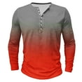 thumbnail image 2 of gbyLJF Men's Gradient Printed Shirt Regular Fit Long Sleeve Button Down Round Neck Top Lightweight Semi-open Casual Pullover, 2 of 4