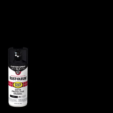 6 Pc, Rust-Oleum Stops Rust Custom Spray 5-In-1 Satin Black Spray Paint 12 Oz