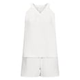 thumbnail image 6 of yievot Womens Pajamas Set Soft Sleeveless V Neck Tank Top and Shorts Lounge Sets 2 Piece Sleepwear Loungewear, 6 of 7