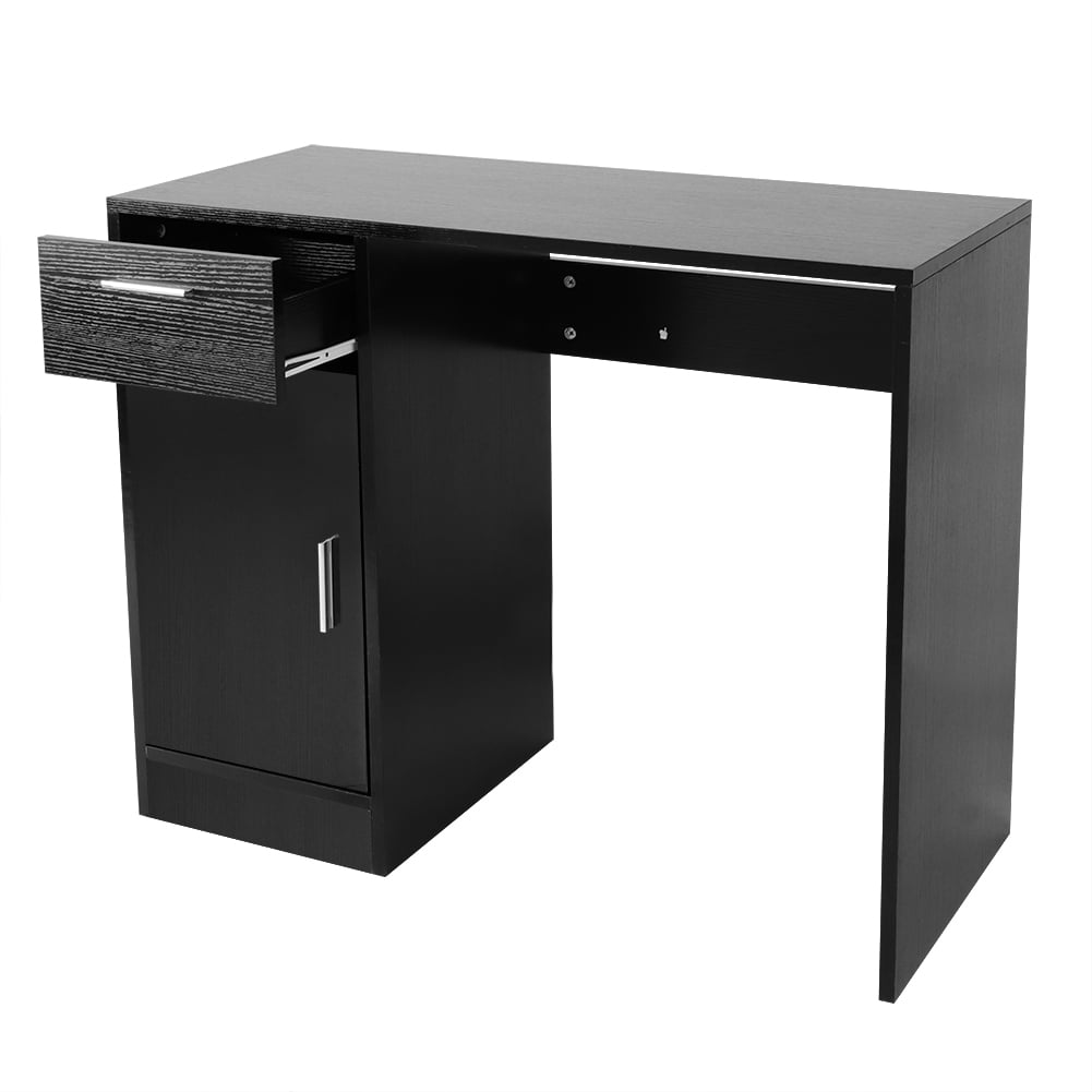 Domqga Office Desk, 35.4 inch Computer Table with Storage Drawers Door