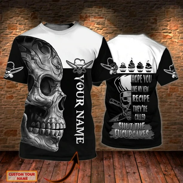 Camiseta de Chef con nombre personalizado para hombre, camisa Unisex con estampado 3D para amantes del cocinero, regalo para chef, informal, fresca, DW56Adult size L Gao Jinjia LED