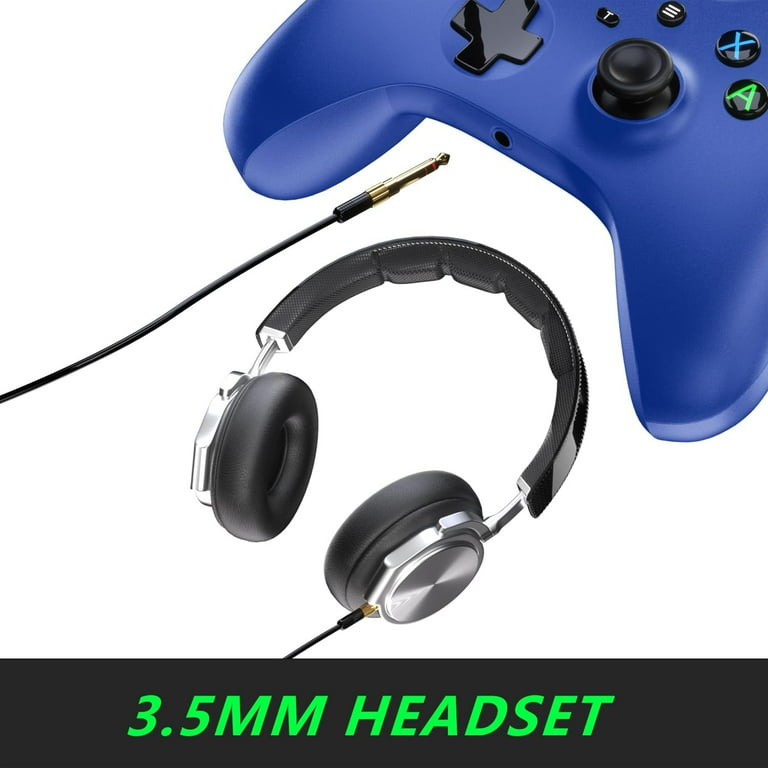 Wired Controller for Xbox Series X S Xbox One Windows 10 and above PC Controller with 3.5 mm Audio Jack BLUE