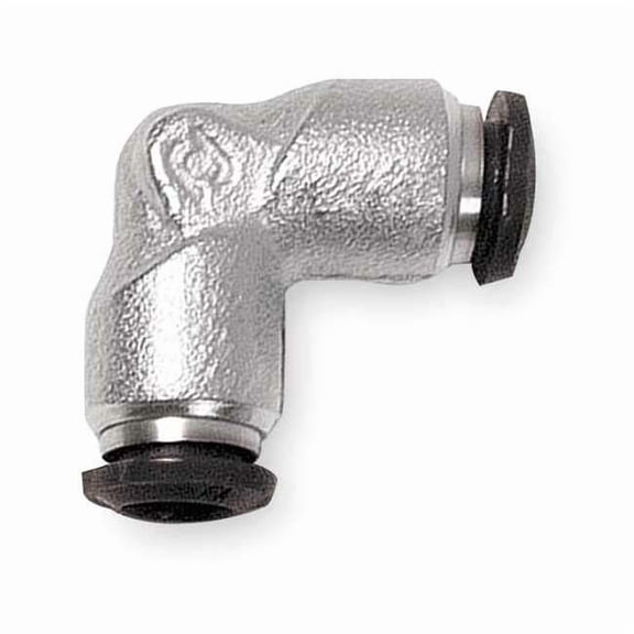 Push-Fit Elbow Fitting, Push-to-Connect x Push-to-Connect, 12mm Tube OD, Metal, 3 PK