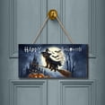 thumbnail image 2 of Happy Halloween Wirehaired Pointing Griffon Witch Pumpkins Bats Landscape Wood Sign Dog Lover Hanging Wall Home Decor - 13012, 2 of 5