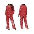 thumbnail image 2 of Michellecmm Women Christmas Pajamas Set Print Lapel Neck Button-up Long Sleeve Tops Long Pants Loungewear Outfit, 2 of 7