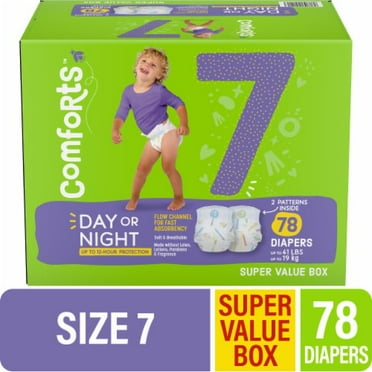 Comforts Baby Diapers Size 7 (up to 41lbs) 78 count