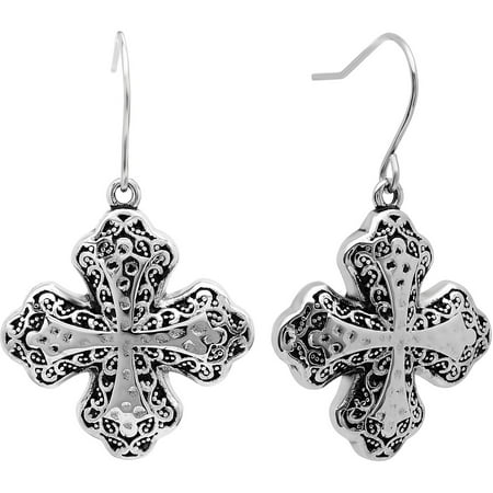 Women's Stainless Steel Dangle Cross Earrings - Walmart.com