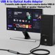 thumbnail image 5 of Adaptador de audio óptico USB a TOSLINK, convertidor digital unidireccional USB tipo A a SPDIF, coatible solo con Windows/PC coutadora portátil, (unidireccional USB a óptico), 5 of 5
