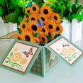thumbnail image 3 of Mother's Day Paper Flowers 3D Pop Up Card Greeting Card for Mom , Pop up Flower Bouquet Card(SUN FLOWER), 3 of 7
