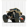 thumbnail image 3 of Ambesonne Cartoon Shower Curtain, Monster Truck Racing, 69"Wx70"L, Multicolor, 3 of 5
