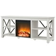 thumbnail image 6 of Evelyn&Zoe Sawyer Rectangular TV Stand with Log Fireplace for TV's up to 65" in White, 6 of 9