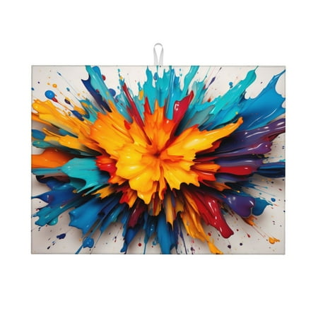 

Jgfou Colorful Paint Print Print Dish Drying Mat Large Dish Drying Mats for Kitchen Counter Easy Clean Dish Mat Kitchen Drying Mat 18 x24