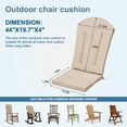thumbnail image 3 of Adirondack Chair Cushion Thin Waterproof Anti-Slip with Straps, Weather-Resistant Indoor Outdoor Patio Seat Pad, Khaki,1PCS, 3 of 7