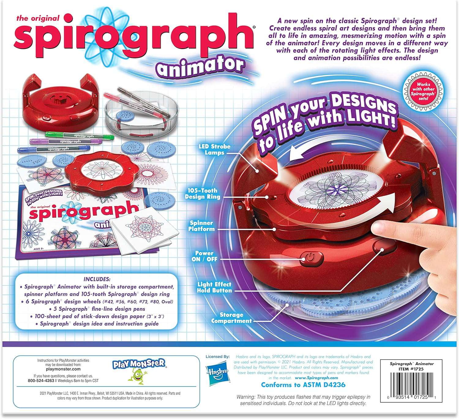Spirograph Animator Kids Designer Kit: 3D Designs with