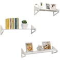 thumbnail image 4 of White Floating Shelves Wall Mounted Set of 3 Display Ledge Shelves Bookshelf Display Wall Shelf Storage Rack for Bedroom, Living Room, Bathroom, Kitchen, 4 of 8