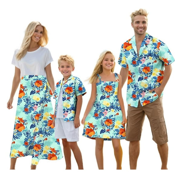 Trajes hawaianos a juego Cromoncent Dad & Son Luau Beach