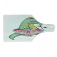 thumbnail image 1 of Crocodile Cutting Board, Watercolor Style Print of a Female Alligator with a Flower, Decorative Tempered Glass Cutting and Serving Board, in 3 Sizes, by Ambesonne, 1 of 2