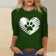 thumbnail image 2 of Tops de Cuello Redondo para las Mujeres Moda Impresa 3/4 Mangas Blusa Casual Top, Estante de Imitación, 2 of 5