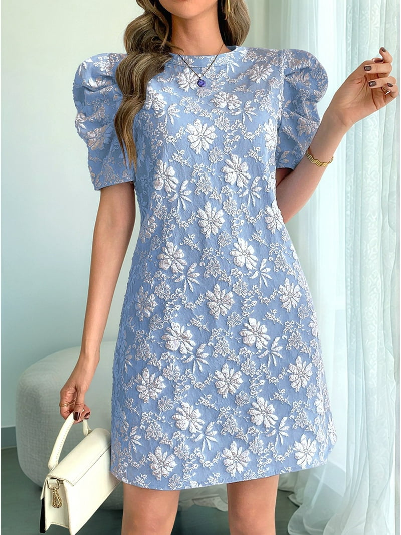 blue dress for baby girl Ukraine Boho Short Dress Embroidered Fashion Vyshyvanka L / Mini main image 1