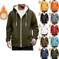 thumbnail image 2 of ZCFZJW Mens Full Zip Casual Hoodies Lightweight Soft Cotton Drawstring Hooded Sherpa Fleece Lined Thick Warm Pullover Sweatshirts Casual Long Sleeve Jackets with Pockets White M, 2 of 9