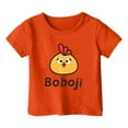 thumbnail image 4 of MIXUE Girls Tops & T-Shirts Kids Summer Cute Cartoon Print Crew Neck Short Sleeve Fashion Casual T Shirts Activewear,Orange,8-9 Years, 4 of 4