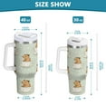 thumbnail image 3 of Stainless Steel Tumbler with Straw and Handle, Double Wall Insulated Tumblers, Cute Capybara in Coffee Cups, 3 of 9