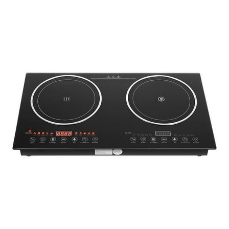 ChicHomey Dual-Zone Induction Cooktop 2400W Fast Heating,Independent Temp Control,Smart Touch Preset for Kitchen