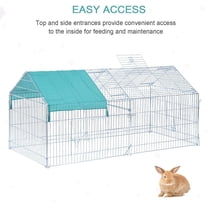 SAEWUD Large No-Rust Galvanized Chicken Coop, 71"x30" Outdoor Pet Run for Backyard, Secure Metal Playpen for Rabbits, Ducks, Hens