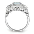 thumbnail image 2 of Auriga 925 Sterling Silver Rhodium-plated Clear and Iridescent CZ Ring for Women Size- 7, 2 of 6