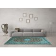 thumbnail image 3 of Ahgly Company Machine Washable Indoor Rectangle Medallion Light Blue Traditional Area Rugs, 8' x 10', 3 of 4