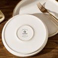 thumbnail image 6 of Famiware Star 12-Piece Dinnerware Set, Service for 4, White with Brown Rim, 6 of 6