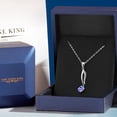 thumbnail image 5 of Music Eighth Note Jewelry Pendant Necklace Gift for Women By Keren Hanan | 925 Stering Silver | Blue Tanzanite | 0.55 Cttw | Gemstone December Birthstone | Oval 6X4MM | with 18 inch Silver Chain, 5 of 6