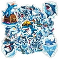 thumbnail image 3 of 35pcs-50pcs Cartoon Shark Stickers Adventure Stickers Ocean Animal Stickers for Luggage Laptops Suitcases, 3 of 9