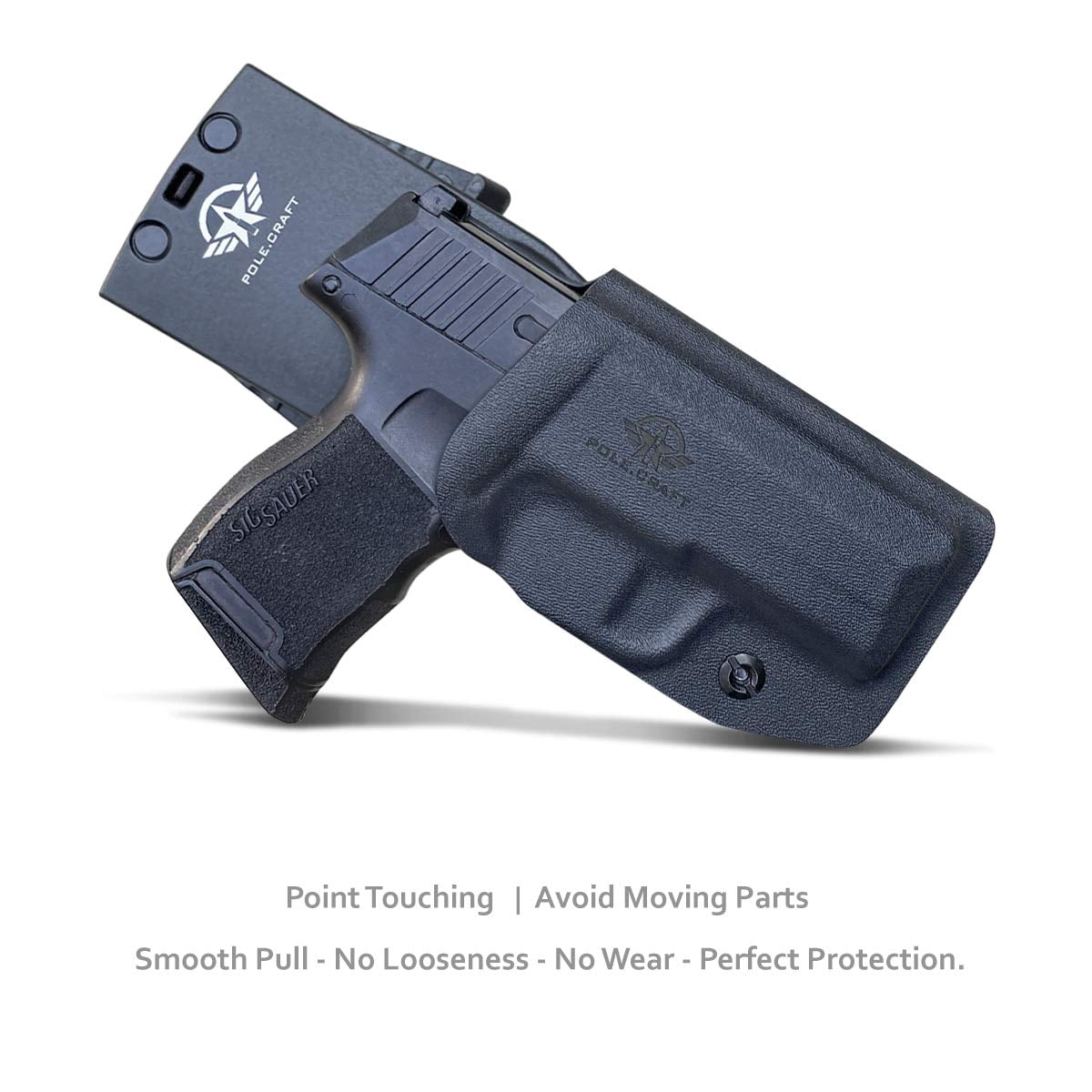 Sig P365 Holsters, P365 Holsters OWB Kydex Holster Custom Fit: Sig Sauer P365 / P365 SAS / P365 X Pistol - Outside Waistband Carry 1.5-2 Inch Belt Clip (Black, Right)