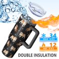 thumbnail image 5 of OBREWU Bulldog Dog and Footprints Tumbler with Handle and Lid,Bulldog Dog and Footprints 40oz Double Wall Vacuum Insulated Tumbler,Cups Gift for Women and Men, 5 of 7