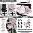 thumbnail image 4 of ZIATUBLES Peach Blossom Butterfly Print 5 PCS Office Home Chair Decor Bundle Includes Chair Cover with Armrest Slipcovers, Remote Control Holder and Tissue Box Organizer, L, 4 of 7