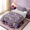 thumbnail image 2 of Erosebridal Purple Paisley Twin Comforter Sets,Daisy Maple Floral Bedding Set,2 Pieces,1 Comforter and 1 Pillowcase,Light Gray Reversible, 2 of 7