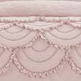 thumbnail image 2 of Design Studio Scallop Ruffle Blush Pink 3-Piece Garment Washed Soft Solid Quilt Set - King, 2 of 4