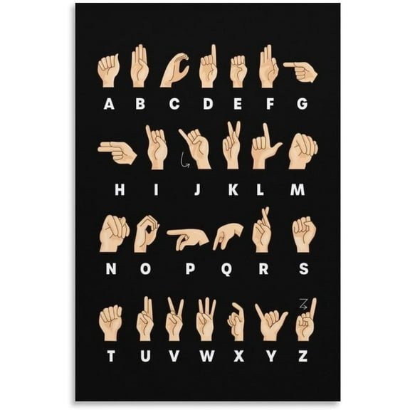 Asl Alphabet Poster Sign Language Asl Alphabet Art Poster and Wall Art Print Modern Family Bedroom Decor