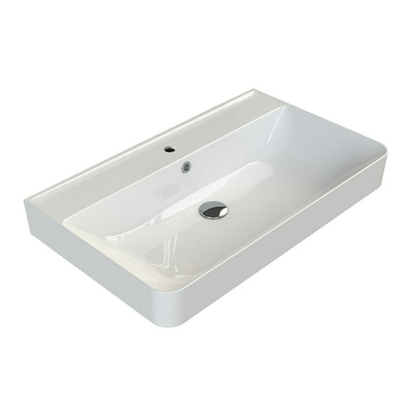 Nameeks Cerastyle 078800-U-One Hole Hera 31-1/2" Rectangular Ceramic Drop In/Wall Mounted