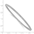 thumbnail image 3 of White Sterling Silver bracelet Bangle Cubic Zirconia CZ Round Clear 2 mm, 3 of 3