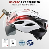 Adult Bike Helmet, Bicycle Helmet with Rear LED Light & Detachable Magnetic Goggles, CPSC/CE Certified Cycling Helmet Adjustable for Men Women Mountain & Road
