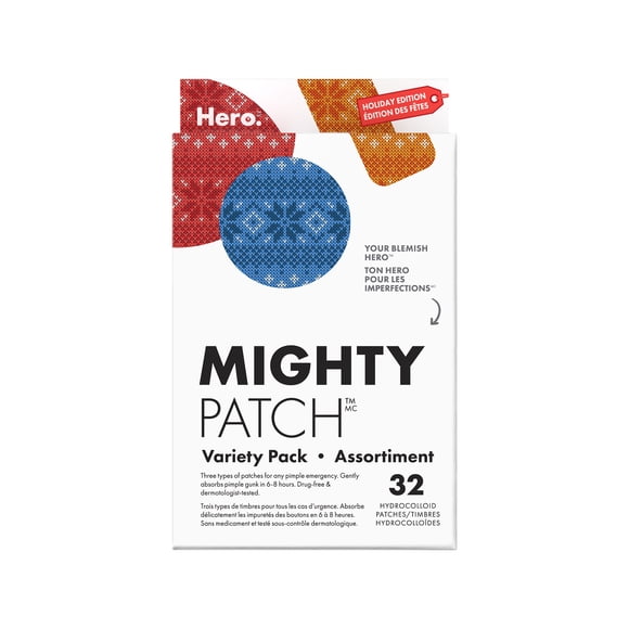 Hero Mighty Patch Holiday Gift Set Variety pack – Hero Cosmetics Hydrocolloid for Pimples for Face and Body, Day and Night Acne Patches for All Skin Types